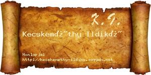Kecskeméthy Ildikó névjegykártya
