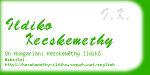 ildiko kecskemethy business card